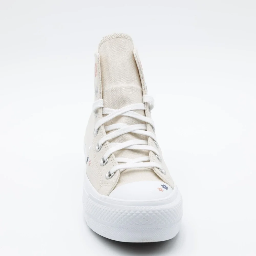 Converse Women's Chuck Taylor‎ All Star Lift Platform Floral Shoes Ivory Size 8 - Picture 3 of 11